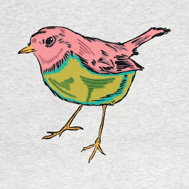 Pink and Green Bird by Katherine Montalto